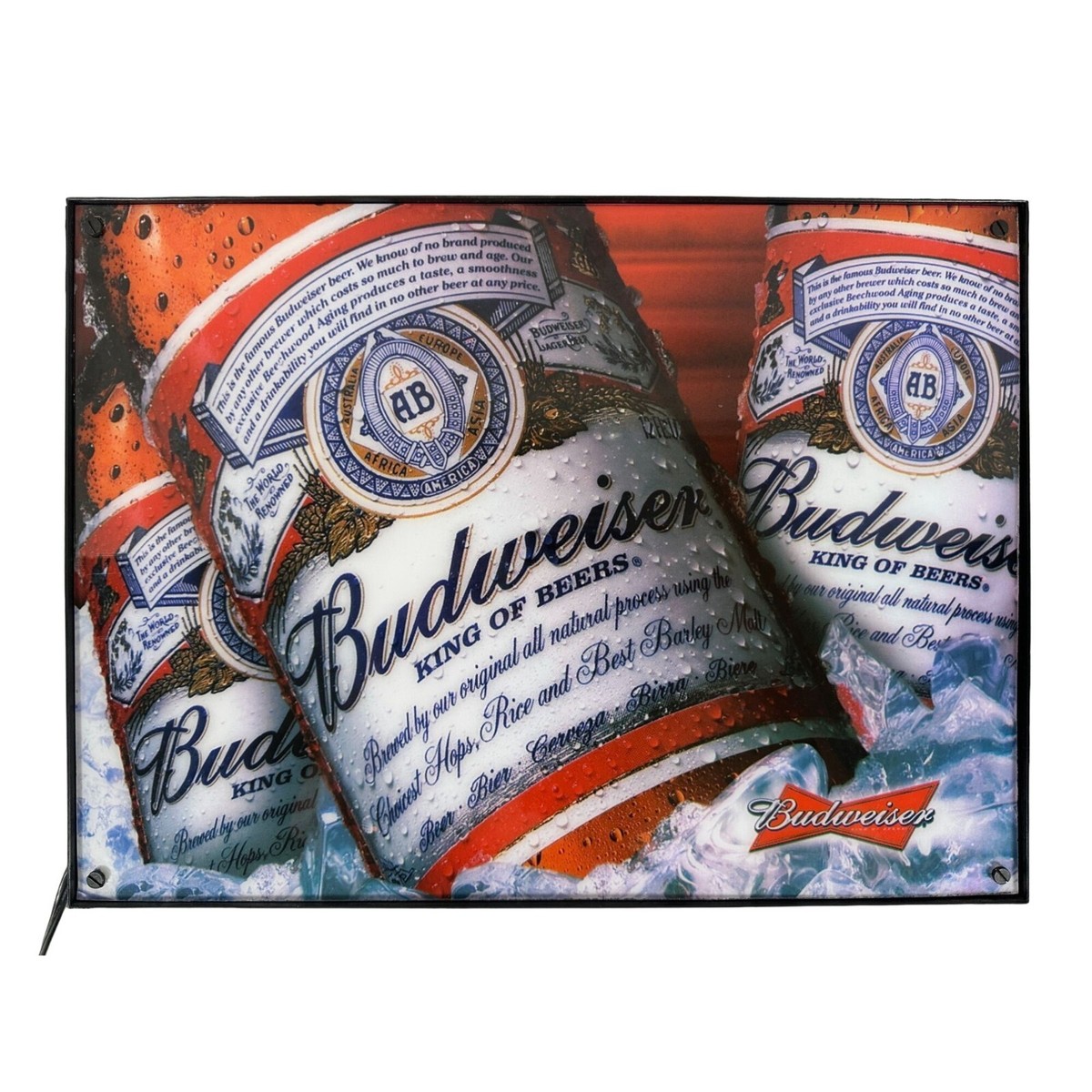 BUDWEISER Beer Lighted Bar Sign Man Cave Wall Decor 2008 Bottle