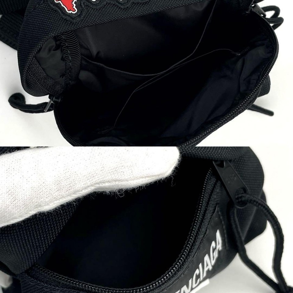 Balenciaga Oversized Mini Backpack Logo Patch Crossbody Rucksack Canvas