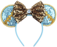 Princess Jasmine Minnie Ears, Jasmine ears, Blue Mickey Ears, Disney HANDMADE