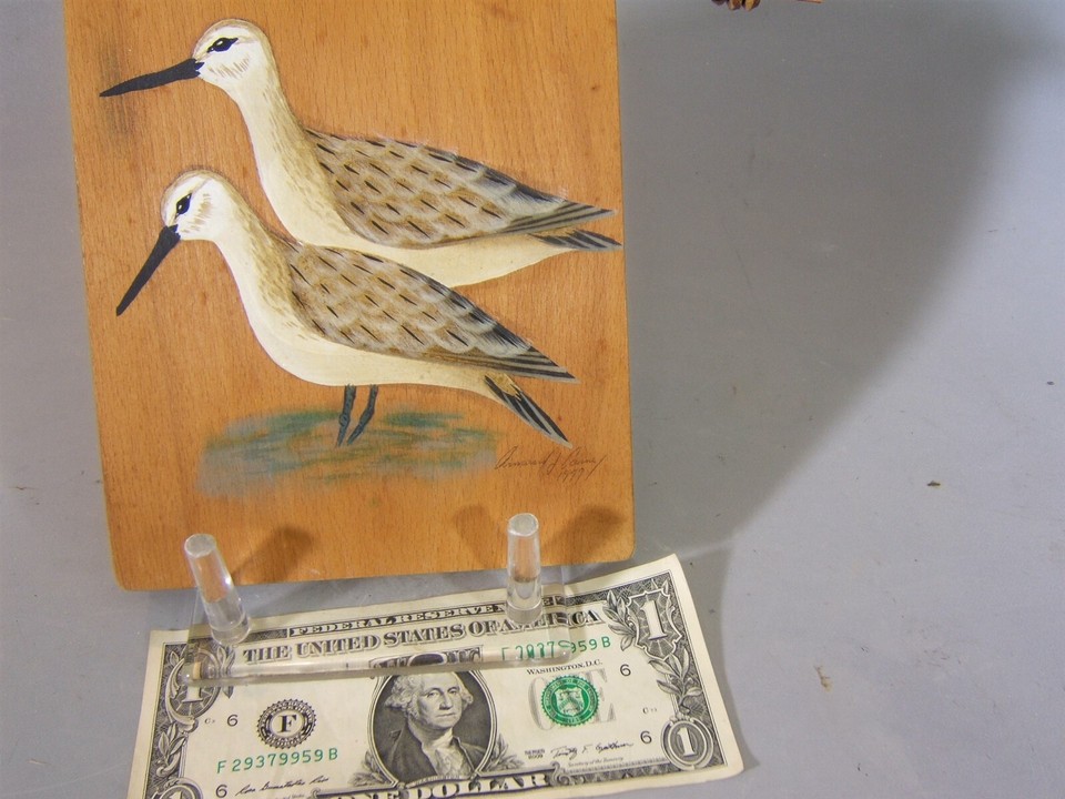 yellow legs shore bird duck decoy painting Armand Carney Tuckerton NJ