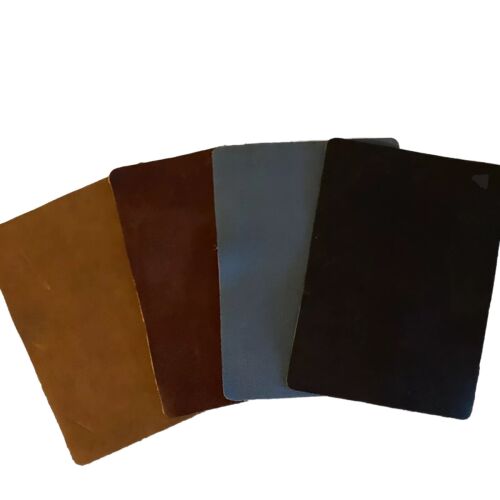 Leather panels large 4 pieces 8" x 11” MIX Colors 1/8”thick. Good For Crafts.