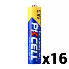 16 PKCELL AAA BATTERIES HEAVY DUTY 1.5V R03P PC2400 CARBON ZINC BRAND NEW