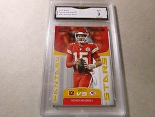 PAT PATRICK MAHOMES II CHIEFS 2019 SCORE FANTASY STARS # FS1 GRADED 9 L@@@K