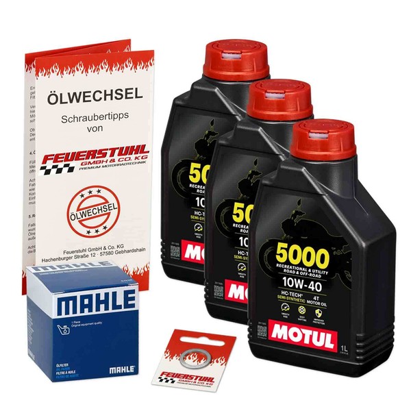 Honda Ntv 650 Revere (RC33) 88-96, Motul 10W40 ÖL + Mahle ÖLfilter, MotoröL Set-image