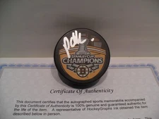 Peter Chiarelli Autograph Signed Boston Bruins Puck 2011 Stanley Cup Champs COA