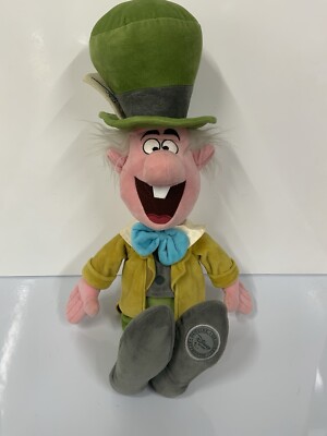 Disney Store Verrückter Hutmacher Alice im Wunderland Plüschtier Teddy Puppe gestempelt 
