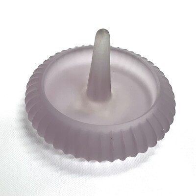 Vintage BALOS Satin Glass Ring Holder Rare Lilac Color Mouth