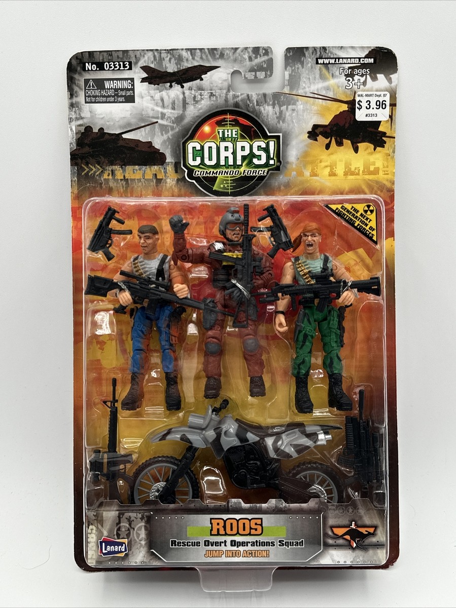 【未開封】1990年 THE CORPS！3-MEN Lanard/ GIジョー Vintage Lanard The Corps 3 3/4 Inch GI Joe Style Action Figure Lot