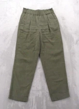 Chelsea 28 Pull-On Chino Pants Women's S Green Rayon Polyester Blend Pleated