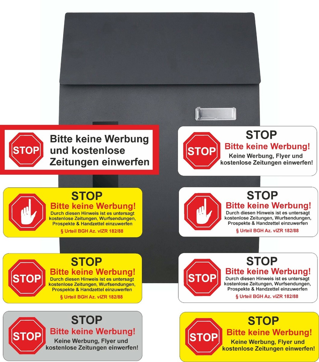 2 Stück "STOPP – Bitte Keine Werbung" Aufkleber – 11x2.4 Cm, Wetterfest, Gelb, Leicht Ablösbar Für Briefkasten & Tür