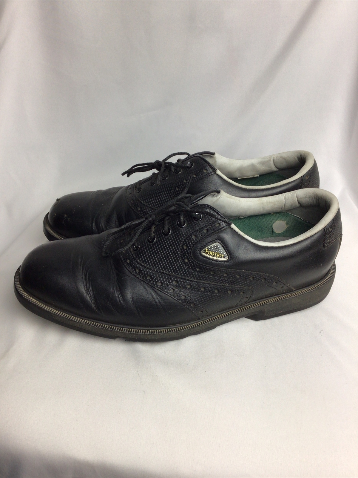FootJoy Fit Dogs Black Leather Golf Shoes Mens Size 9.5M Style 53008