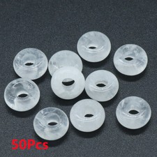 50Pcs 10x5mm Natural White Crystal Rondelle Large Hole Beads Spacer Bead HT538