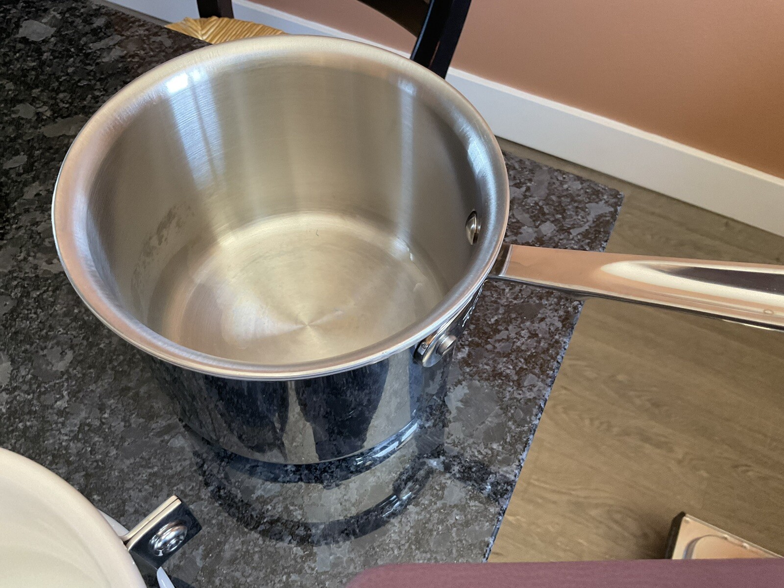 AllClad Copper Core 2qt Saucepan With Lid & Porcelain Double Boiler