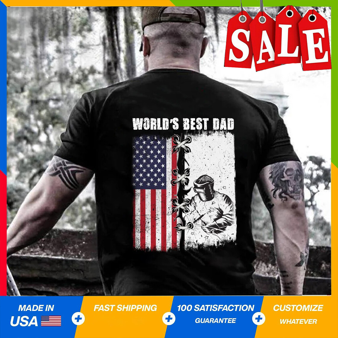 Welding Shirt, Welder Gifts Funny Welding Dad, Welder Shirt, World's Best Dad Sh