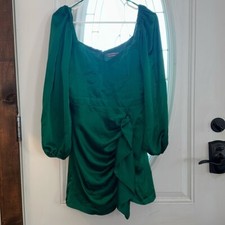 nwt Skylar Rose Green Satin Mini Dress Womens Size Medium