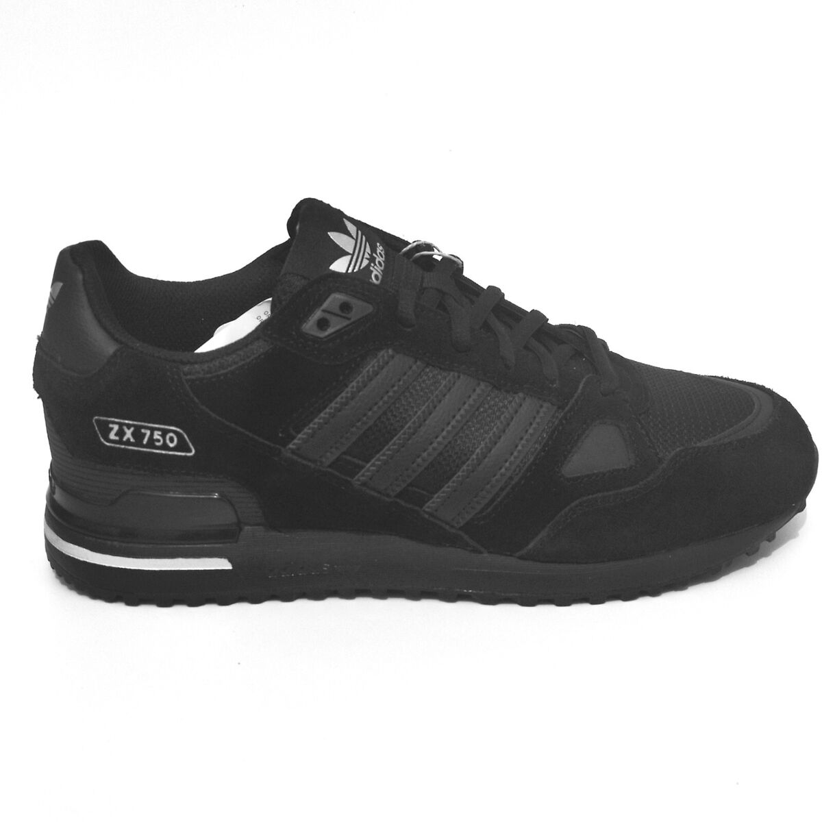 adidas ZX 750 Mens Shoes Trainers Uk Size 7 to 12 GW5531 Originals Black  Silver