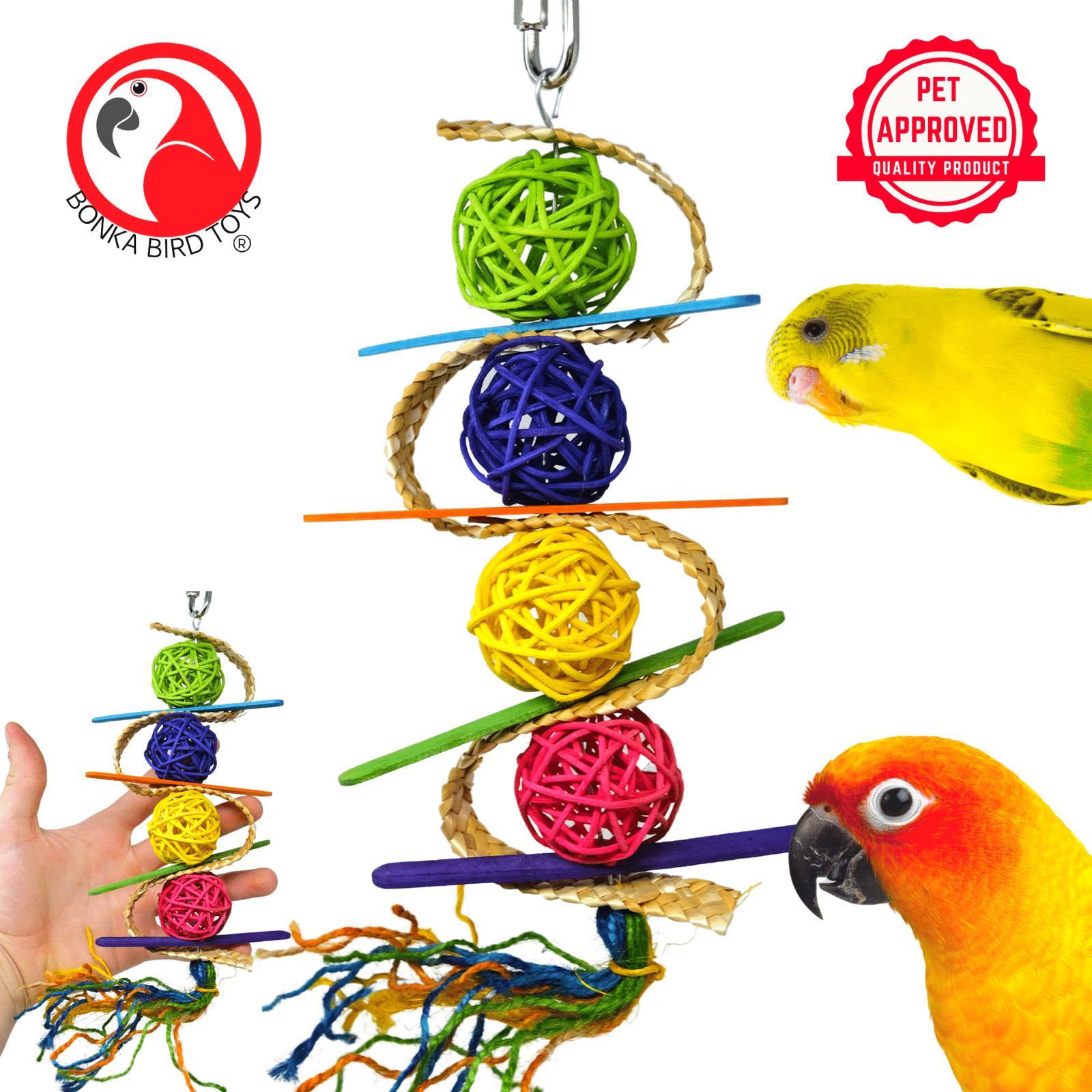 Bonka Bird Toys 2470 Vine Swirl Small Forage Chew Preen Parr