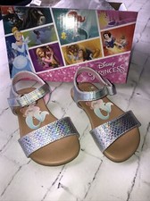 girls Disney Princess The Little Mermaid Ariel Sandals Size 5 Silver Open Toe