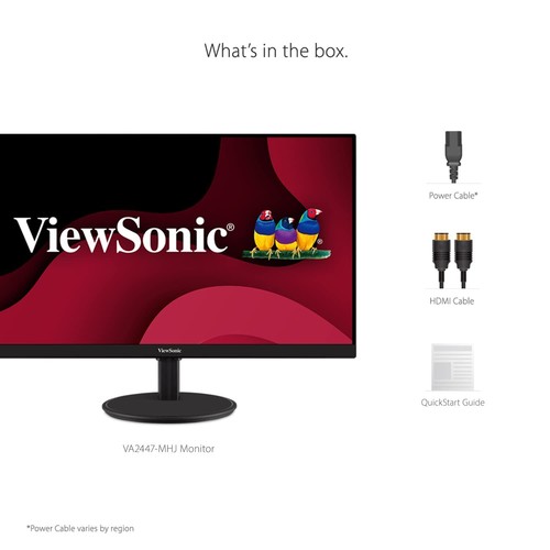 ViewSonic 24 Inch Full HD LED Monitor 1920x1080 100Hz Ergonomic Stand - Picture 8 of 8