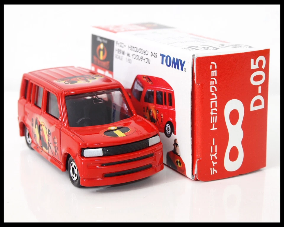 TOMICA D-05 DISNEY LOS INCREÍBLES TOYOTA bB 1/60 TOMY 5 COCHE FUNDIDO A PRESIÓN NUEVO ROJO Foto 3 de 4