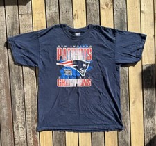 Vintage New England Patriots 2003 Super Bowl XXXVIII AFC Champs Navy T Shirt XL