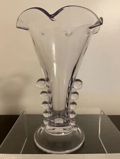 Imperial Glass Candlewick Clear Vase Ruffled Edge