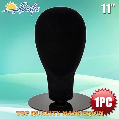 A1 PACIFIC Black female foam MANNEQUIN head holder stand display wig hat glasses 11"