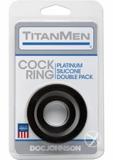 Titanmen Silicone C Rings Black 2pk