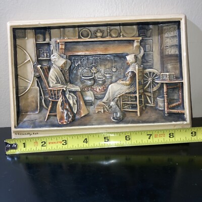 Antique Ivorex England Plaque ''A Friendly Call''