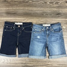 Signature Levi Strauss Girl's Denim Bermuda Cuffed Shorts Choose Size/Style 