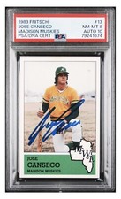1983 Fritsch SIGNED Jose Canseco RC #13 PSA/DNA AUTO 10 “GEM-MT” Madison Muskies