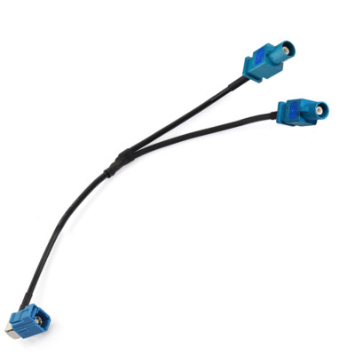 Dual Male Fakra Y-Splitter to Female Fakra Antenna Adapter Cable AUDI Radio GPS