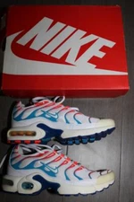NIKE AIR MAX PLUS GS GIRLS RUNNING SHOES CQ9893 400 BLUE HERO CRIMSON 4.5Y NEW