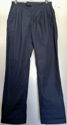 Engineered Garments Pleated Fatigue Pants Navy Sz S Zip Front Drawstring Back NY