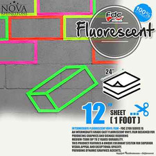 12"x 24" Fluorescent Adhesive backed Sign Wall Craft Vinyl Choose from 6 colors