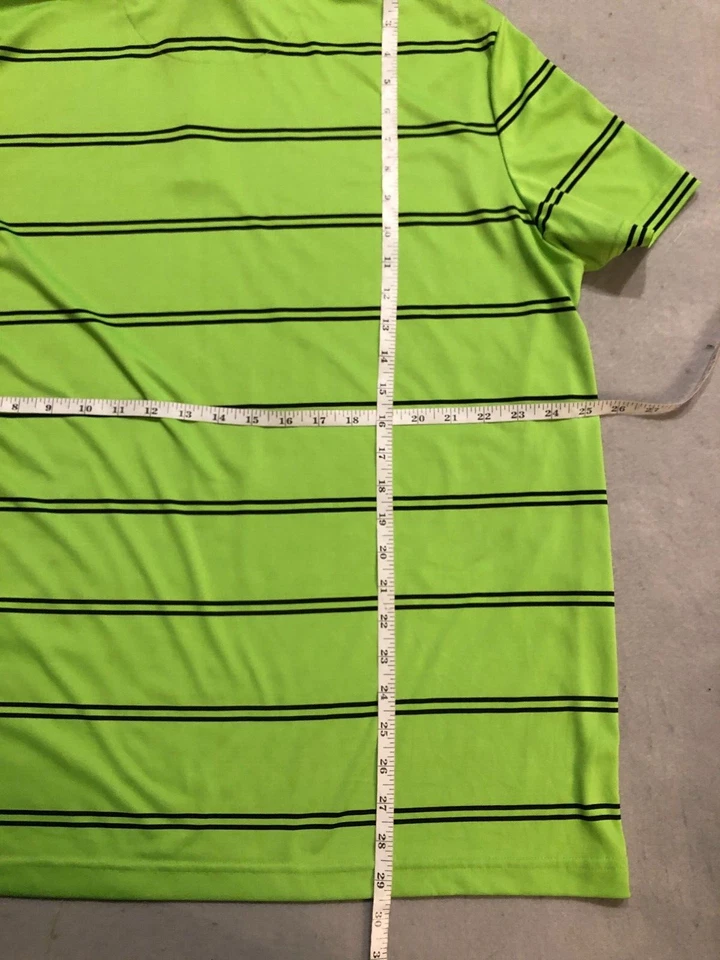 Urban Pipeline Polo Shirt Men's 2XL Bright Neon Green Stripe Short Sleeve - Image 4 of 4