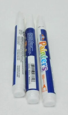 Lot of 3 New White Elmer's Painters Opaque Paint Markers Medium 7371