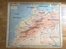 Carte scolaire Vidal Lablache n°44 Maroc physique et politique