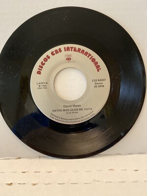 David Marez  Entre Mas Lejos Me Vaya/Una Noche De Pecado  Brand New 45 Record