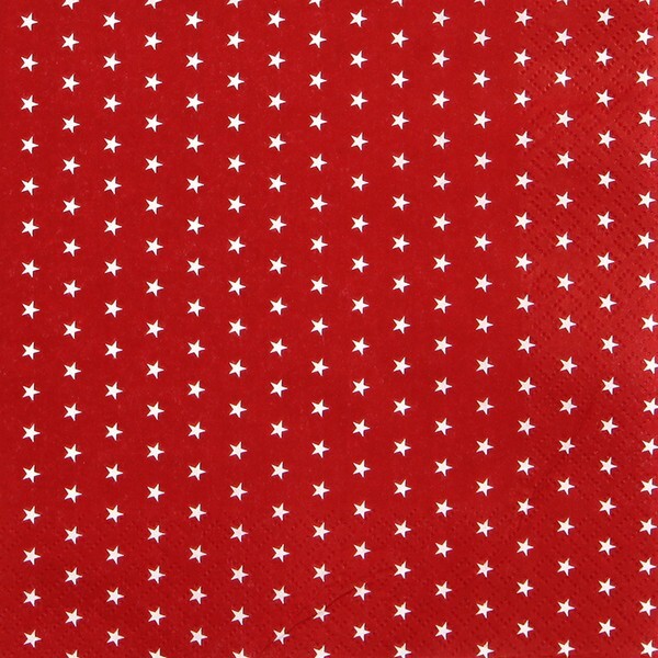 20 Kleine Cocktailservietten Mini Stars Red Sterne Weihnachten Rot Deko 25X25Cm-image