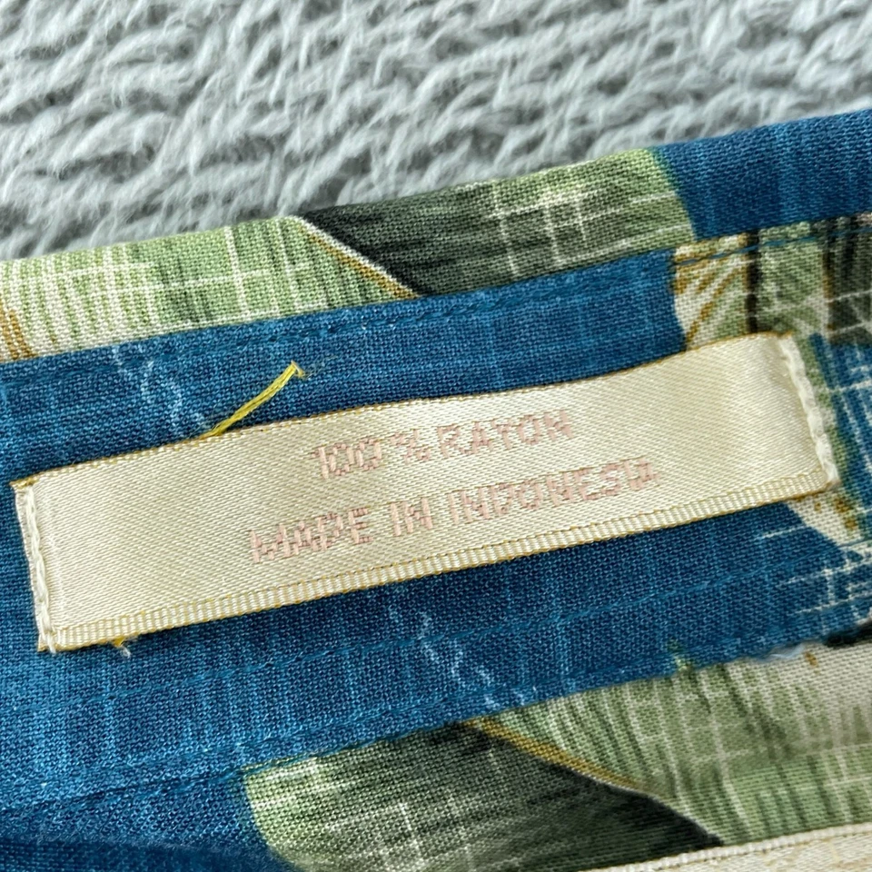 Vintage Cmpa Moda Hawaiian Button-Up Shirt XL Blue With Tropical Floral 2542 - Image 3 of 4