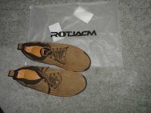 Rotjacm Khaki Comfort Lace-Up Shoes 