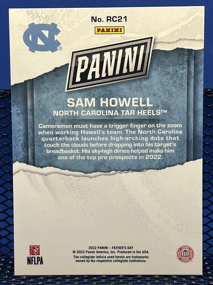 2022 Panini Father’s Day SAM HOWELL North Carolina Tar Heels Rookie RC21 - Image 2 of 2