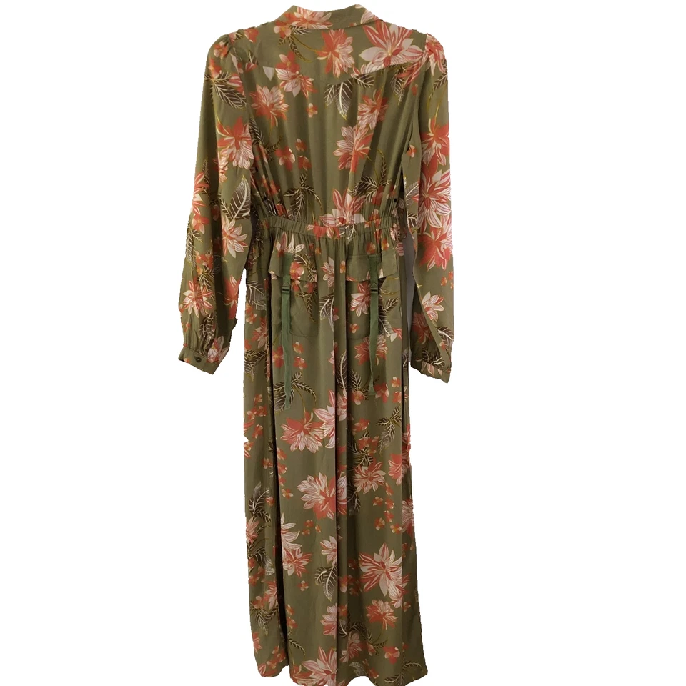 Mono floral verde para mujer JASSE Anthropologie talla S pierna ancha bohemio Foto 3 de 4