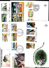 / ARUBA 1999 - 6 FDC - ANIMALS - DOGS - ARCHITECTURE - NATURE