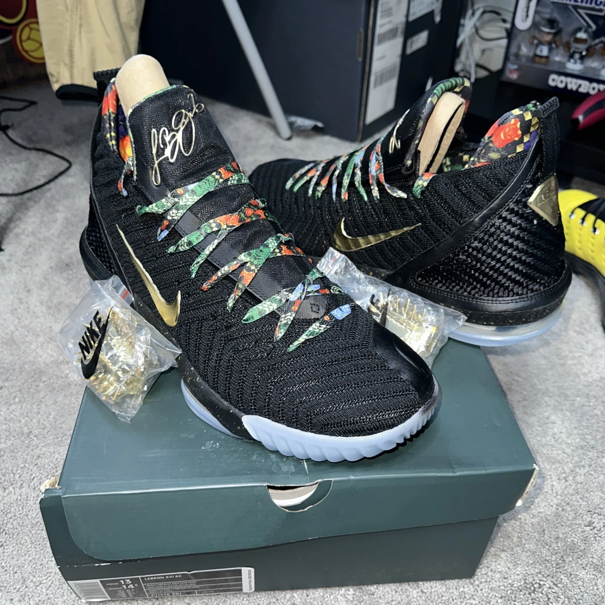 Nike LeBron 16 Black Metallic Gold - огромный выбор по лучшим
