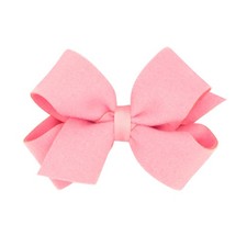 Girls Soft and Cozy Brushed Fleece Fabric Hair Bow, Pink, Medium