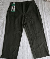 Kirkland Signature Women's Green Ankle Pants 4-Way Stretch Zipper Pockets