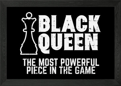 Schwarze Königin mächtiges Schach gerahmtes Wandbild Poster Leinwanddruck Bild