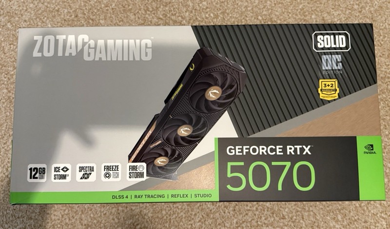 ZOTAC GAMING GeForce RTX 5070 SOLID OC 12GB GDDR7 Gaming Graphics Card